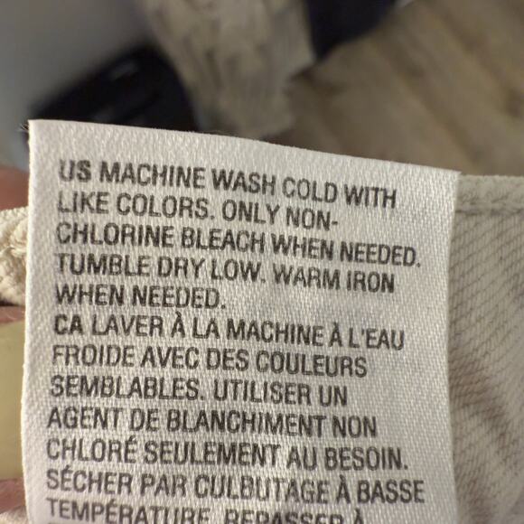 Style & Co. High rise belted cream denim jeans shorts, feminine, summer #3671 - Picture 5 of 8